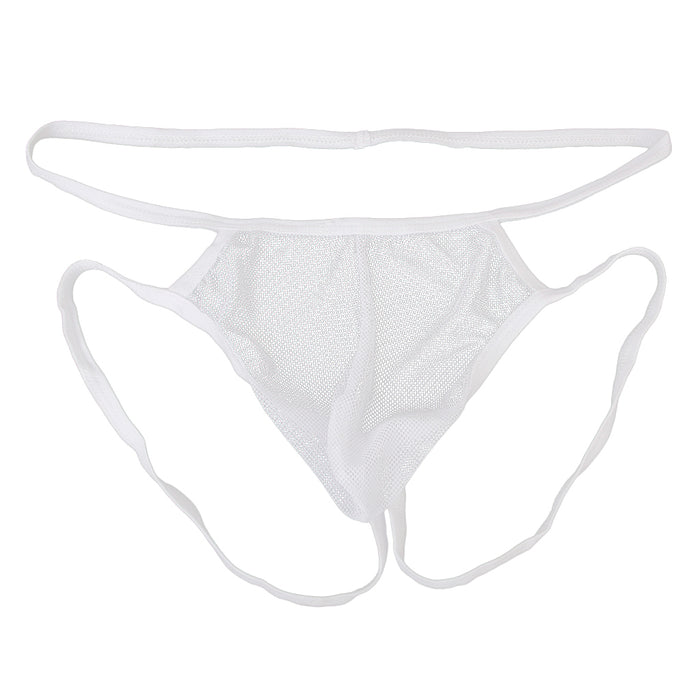 White Men Sexy Thong Mesh Design G-string T-back Underwear Nightwear Panty