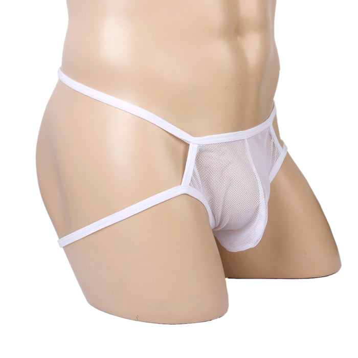 White Men Sexy Thong Mesh Design G-string T-back Underwear Nightwear Panty