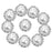 Crofta 10pcs Crystal White Faux Pearl Button 21mm Flatback Embellishment