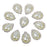 Crofta 10pcs Teardrop Crystal Beige Faux Pearl Button Flatback Embellishment 20mm x 25mm