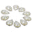 Crofta 10pcs Teardrop Crystal Beige Faux Pearl Button Flatback Embellishment 20mm x 25mm