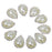 Crofta 10pcs Teardrop Crystal Beige Faux Pearl Button Flatback Embellishment 20mm x 25mm