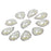 Crofta 10pcs Teardrop Crystal Beige Faux Pearl Button Flatback Embellishment 20mm x 25mm