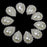 Crofta 10pcs Teardrop Crystal Beige Faux Pearl Button Flatback Embellishment 20mm x 25mm