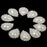 Crofta 10pcs Teardrop Crystal Beige Faux Pearl Button Flatback Embellishment 20mm x 25mm