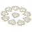 Crofta 10 Pieces Beige Heart Shape Crystal Pearl Buttons Flatback Embellishment 20x25mm