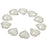 Crofta 10 Pieces Beige Heart Shape Crystal Pearl Buttons Flatback Embellishment 20x25mm