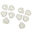 Crofta 10 Pieces Beige Heart Shape Crystal Pearl Buttons Flatback Embellishment 20x25mm