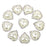 Crofta 10 Pieces Beige Heart Shape Crystal Pearl Buttons Flatback Embellishment 20x25mm