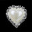 Crofta 10 Pieces Beige Heart Shape Crystal Pearl Buttons Flatback Embellishment 20x25mm