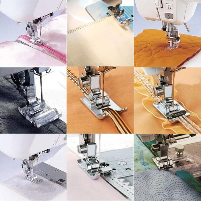 Crofta 11pcs Multifunction presser feet for Brother Singer Domestic Sewing Machine