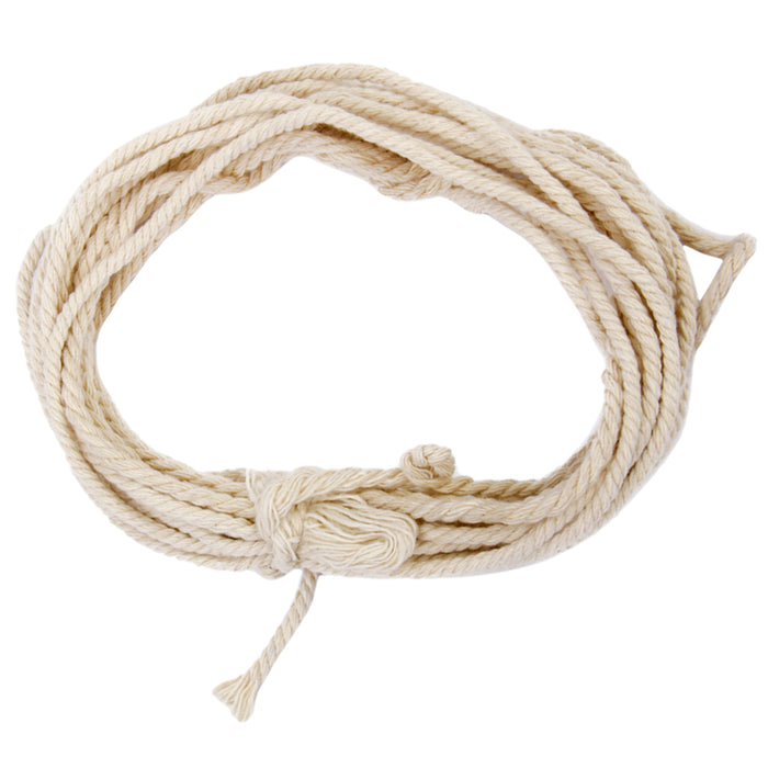 Crofta 1Pc 30M 3mm Natural Cotton Rope Cord String + 1pc 10M 5mm Cotton Rope Cord