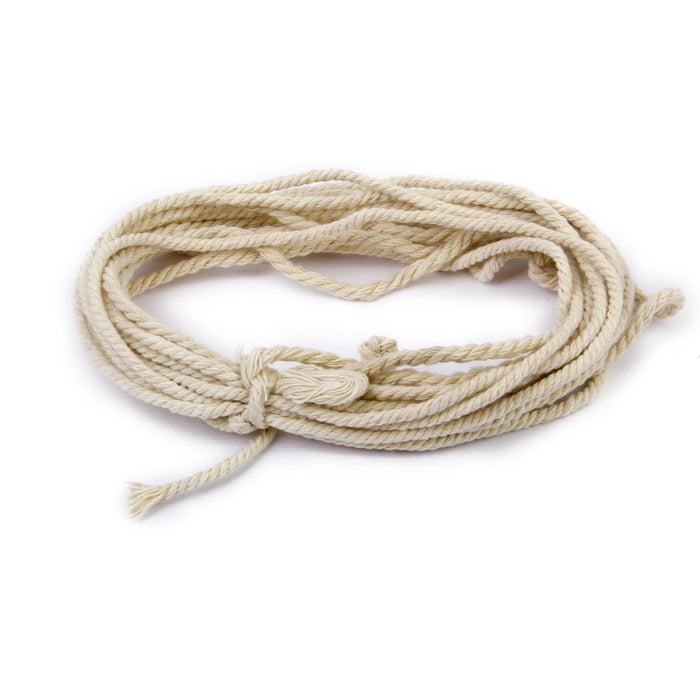 Crofta 1Pc 30M 3mm Natural Cotton Rope Cord String + 1pc 10M 5mm Cotton Rope Cord