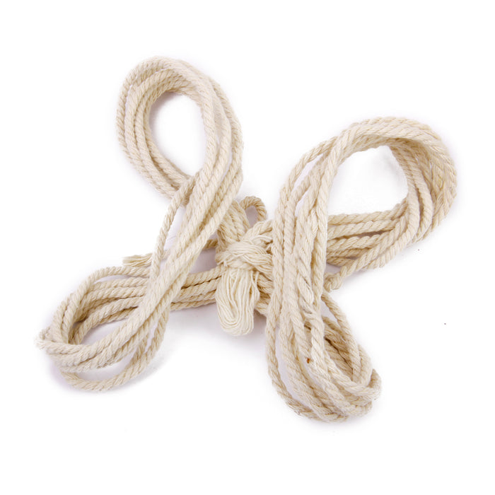 Crofta 1Pc 30M 3mm Natural Cotton Rope Cord String + 1pc 10M 5mm Cotton Rope Cord