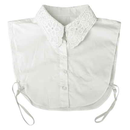 Crofta Water-soluble Lace Fake Collar Detachable Half Shirt Blouse - White