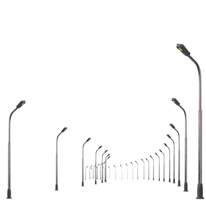 Crofta 10 x Model Street Lamp Lights Single Head for Model Train Layout Scenery