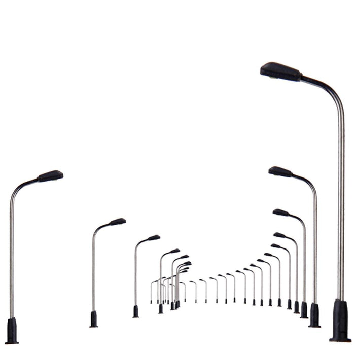 Crofta 10 x Model Street Lamp Lights Single Head for Model Layout Train Scenery