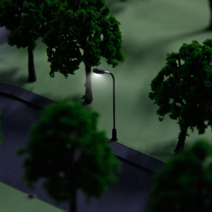 Crofta 10 x Model Street Lamp Lights Single Head for Model Layout Train Scenery