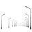 Crofta 10pcs Model Street Lamp Lights Single Head for Model Train Layout Scenery