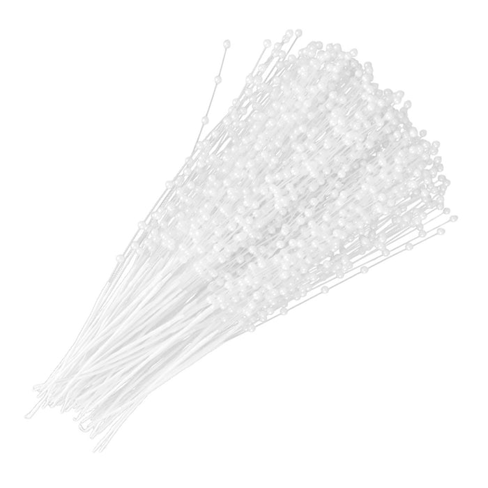 Crofta 100 Stems Handmade White Pearl Bead Spray Wedding Bouquet Cakes Crafts