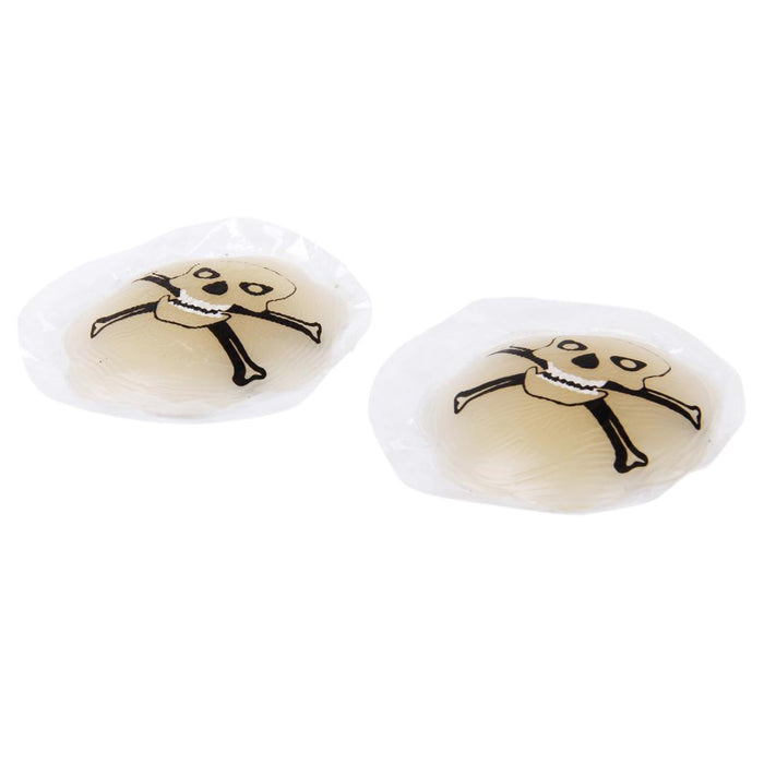 Women's Sexy Silicone Gel Skull Pattern Nipple Covers Breast Stickers Nude