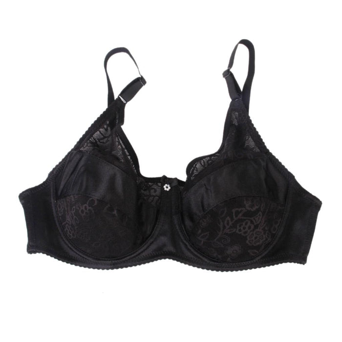 Crofta Women Girls Ladies Special Pocket Cotton Blend Bra Lingerie Undergarments Black 34/75