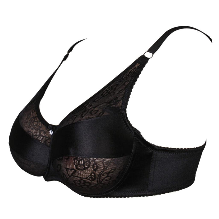 Crofta Women Girls Ladies Special Pocket Cotton Blend Bra Lingerie Undergarments Black 34/75