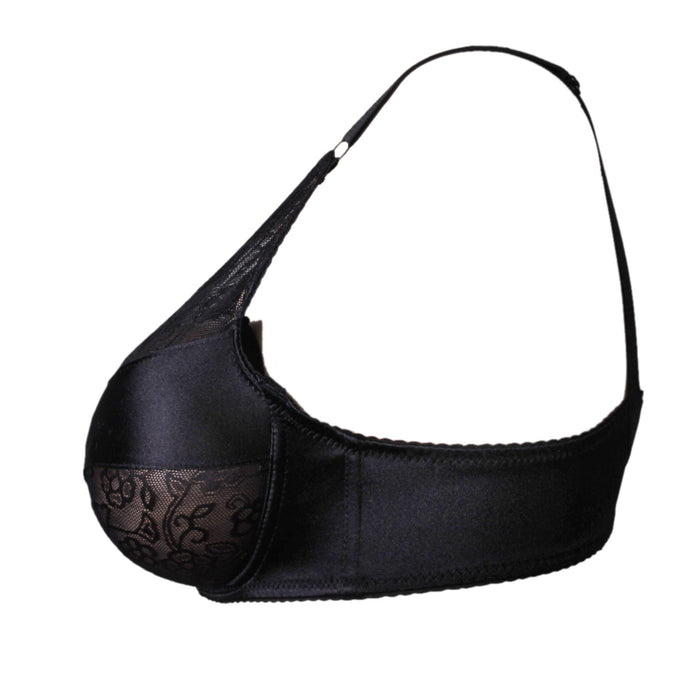 Crofta Women Girls Ladies Special Pocket Cotton Blend Bra Lingerie Undergarments Black 40/90