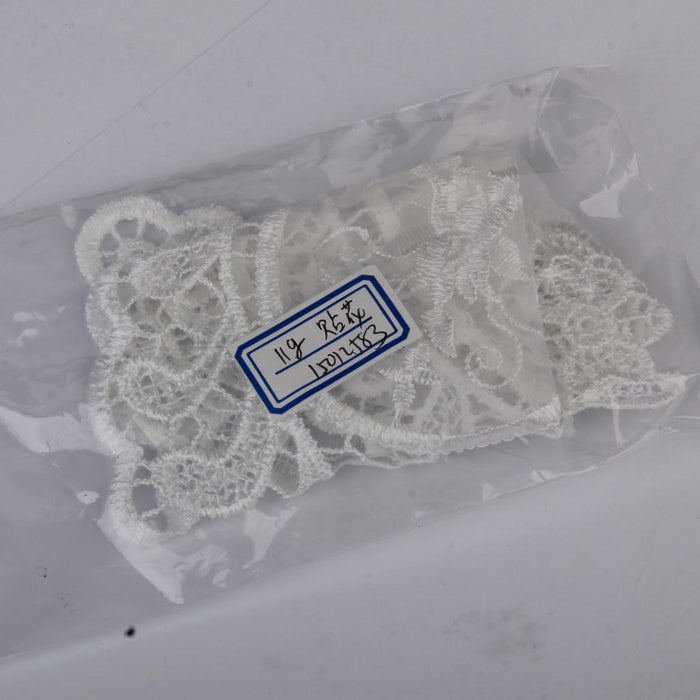 White Cotton Blend Floral Sewing Applique Patch