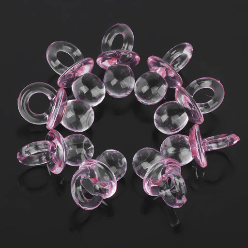 Crofta 100pcs Cute Mini Pacifier Charms Baby Shower Kids Party Favor Pink