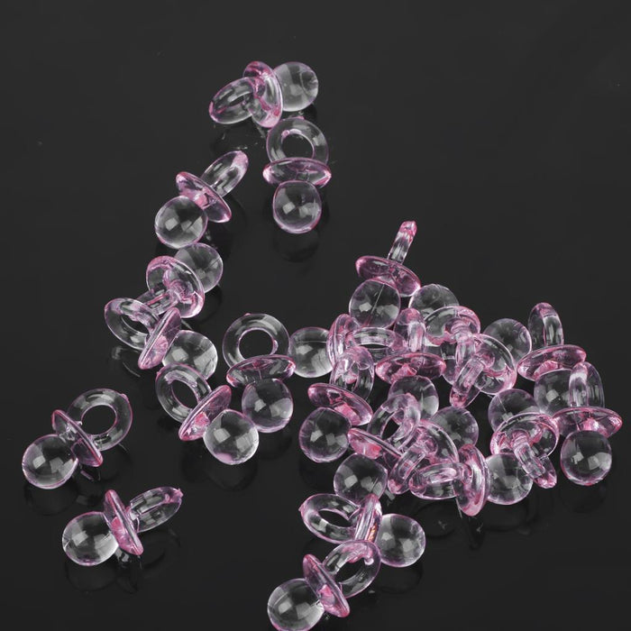 Crofta 100pcs Cute Mini Pacifier Charms Baby Shower Kids Party Favor Pink