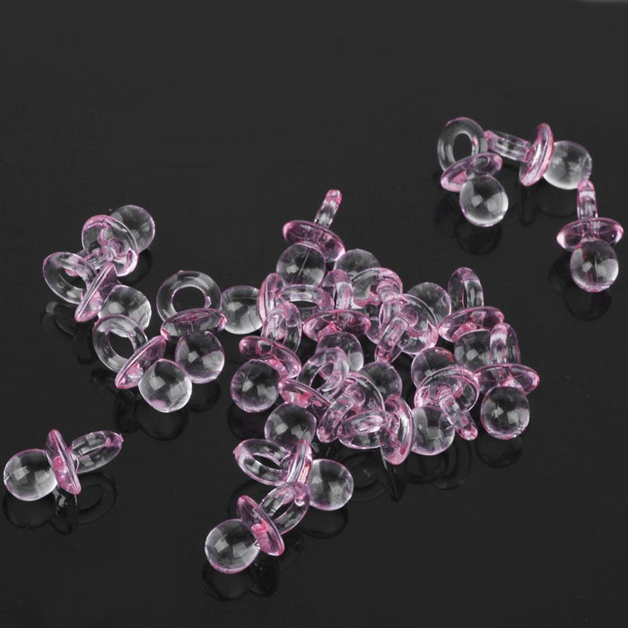 Crofta 100pcs Cute Mini Pacifier Charms Baby Shower Kids Party Favor Pink