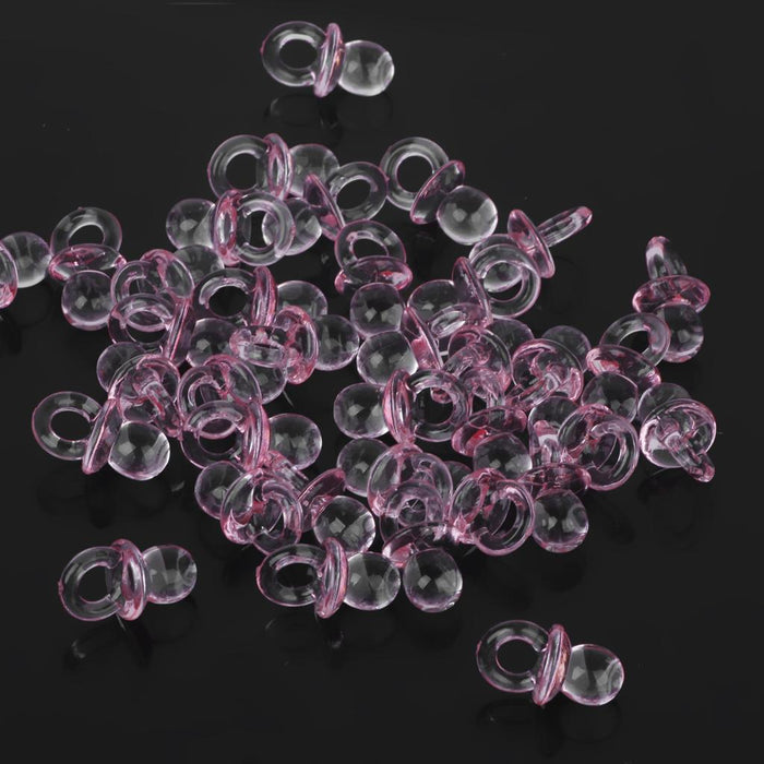 Crofta 100pcs Cute Mini Pacifier Charms Baby Shower Kids Party Favor Pink