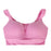 Women Deep-V Seamless Wireless Full Coverage Push Up Sports Bra Pink Size XL