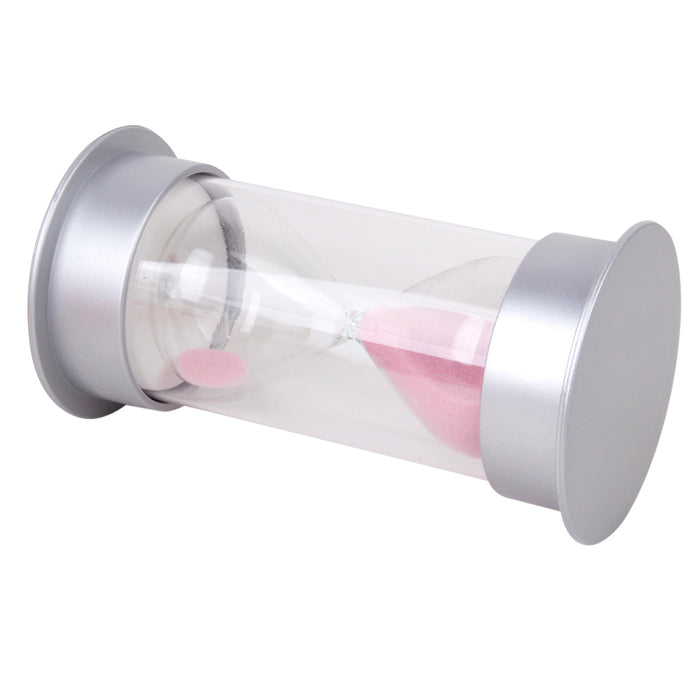 Ten Minutes Hourglass Sandglass Sand Timer Home Decor Silver Lid Pink Sand