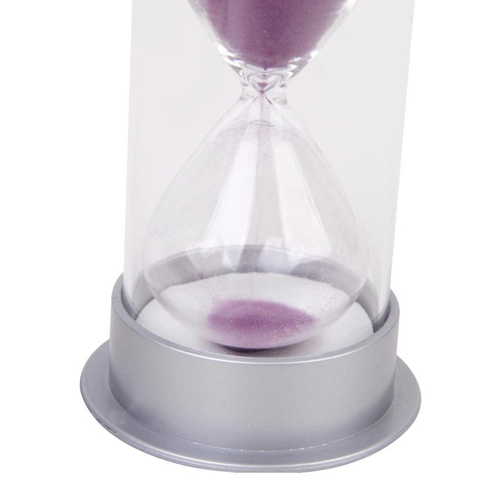 Ten Minutes Hourglass Sandglass Sand Timer Home Decor Silver Lid Purple Sand