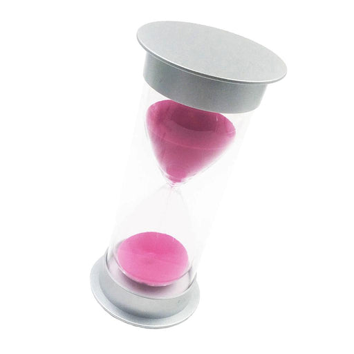 30 Minutes Hourglass Sandglass Sand Timer Home Decor Silver Lid Pink Sand