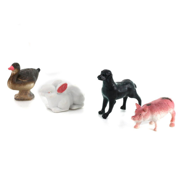 Crofta 15 Plastic Farm Yard Figure Pig Cow Animals Figures & Coconut Tree Kids Toys