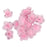 Wired Mesh Stocking Glitter Flowers 2.5x2.5cm 50pcs Pink