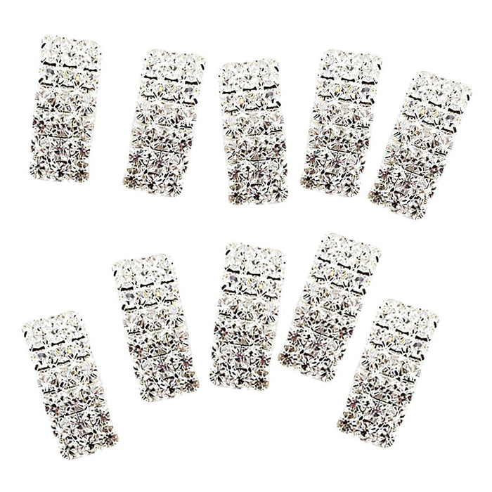 10 Pcs Crystal Diamante Rhinestone Buckle Invitation Ribbon Slider A