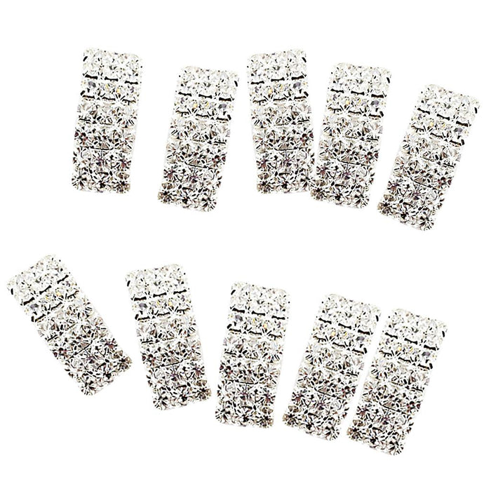 10 Pcs Crystal Diamante Rhinestone Buckle Invitation Ribbon Slider A