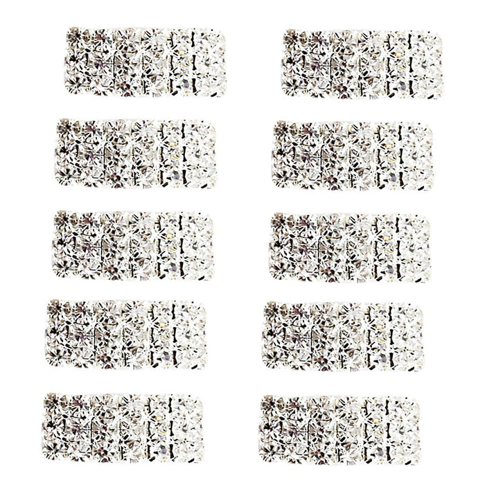 10 Pcs Crystal Diamante Rhinestone Buckle Invitation Ribbon Slider A