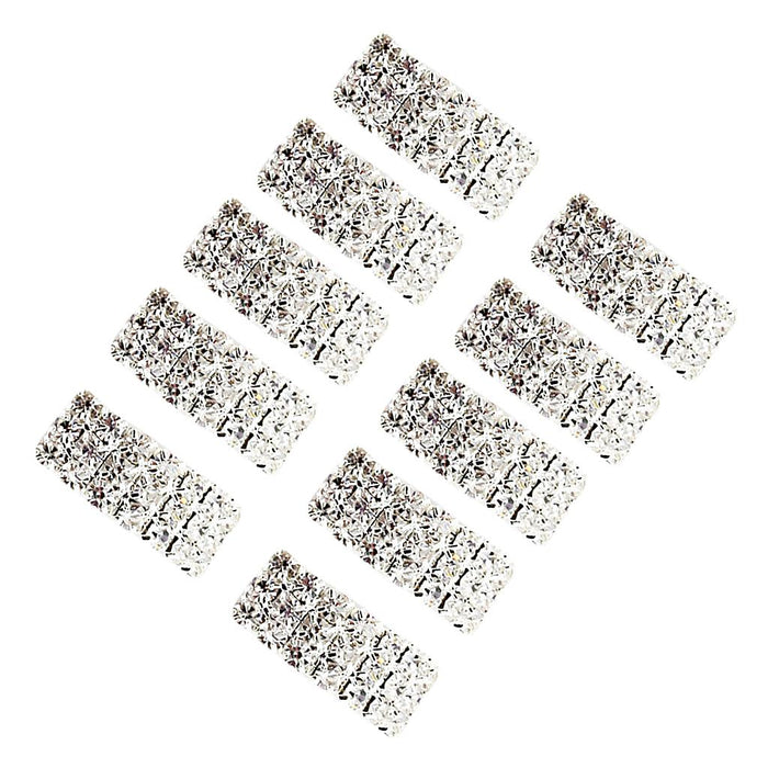 10 Pcs Crystal Diamante Rhinestone Buckle Invitation Ribbon Slider A