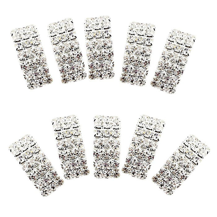 10 Pcs Crystal Diamante Rhinestone Buckle Invitation Ribbon Slider A