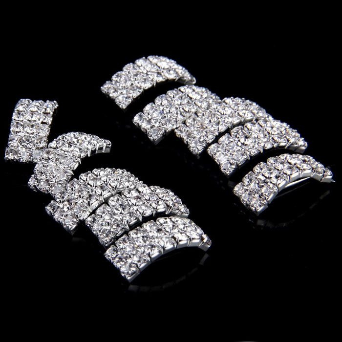 10 Pcs Crystal Diamante Rhinestone Buckle Invitation Ribbon Slider A