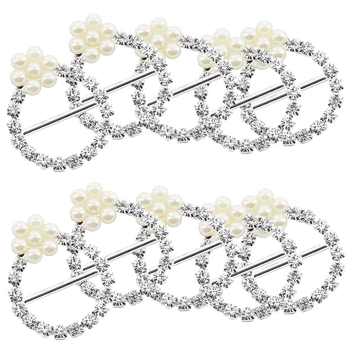 10 Pcs Crystal Diamante Rhinestone Buckle Invitation Ribbon Slider F