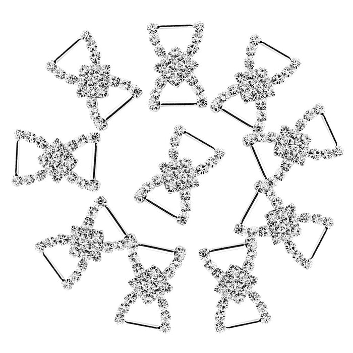 10 Pcs Crystal Diamante Rhinestone Buckle Invitation Ribbon Slider G