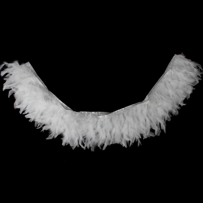 Turkey Feather Fringe Trim 2 Yards White