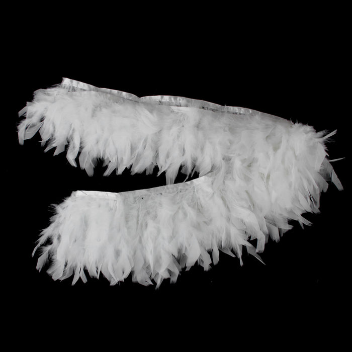 Turkey Feather Fringe Trim 2 Yards White