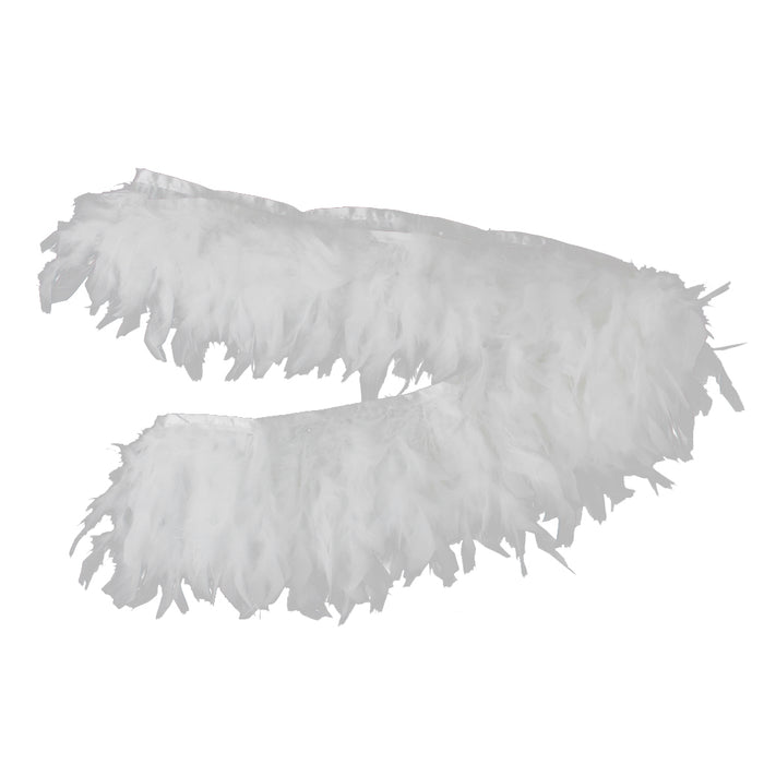 Turkey Feather Fringe Trim 2 Yards White